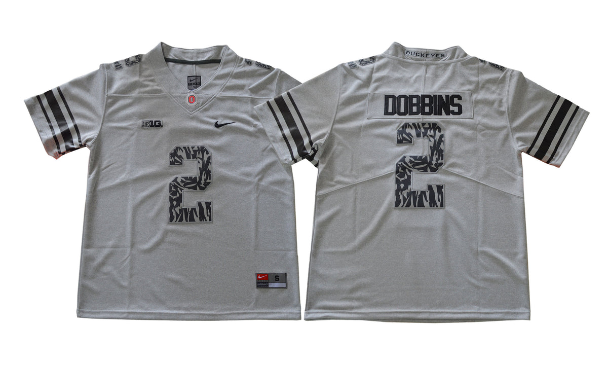 J.K. Dobbins Ohio State Buckeyes gray jersey
