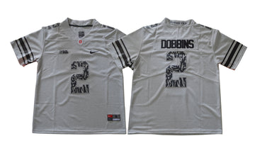 J.K. Dobbins Ohio State Buckeyes gray jersey