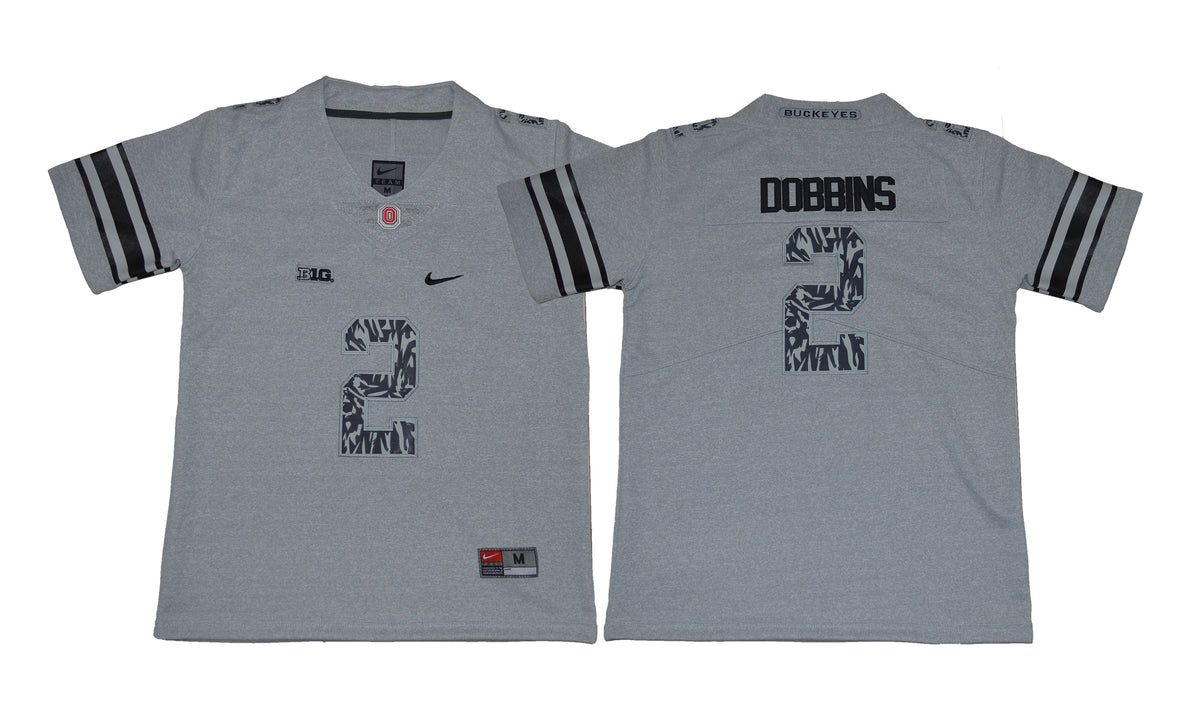 J.K. Dobbins Ohio State Buckeyes gray jersey