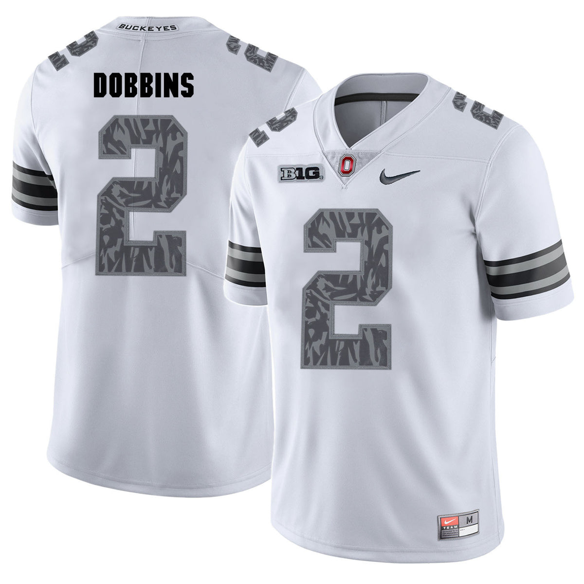 J.K. Dobbins Ohio State Buckeyes white Shadow jersey