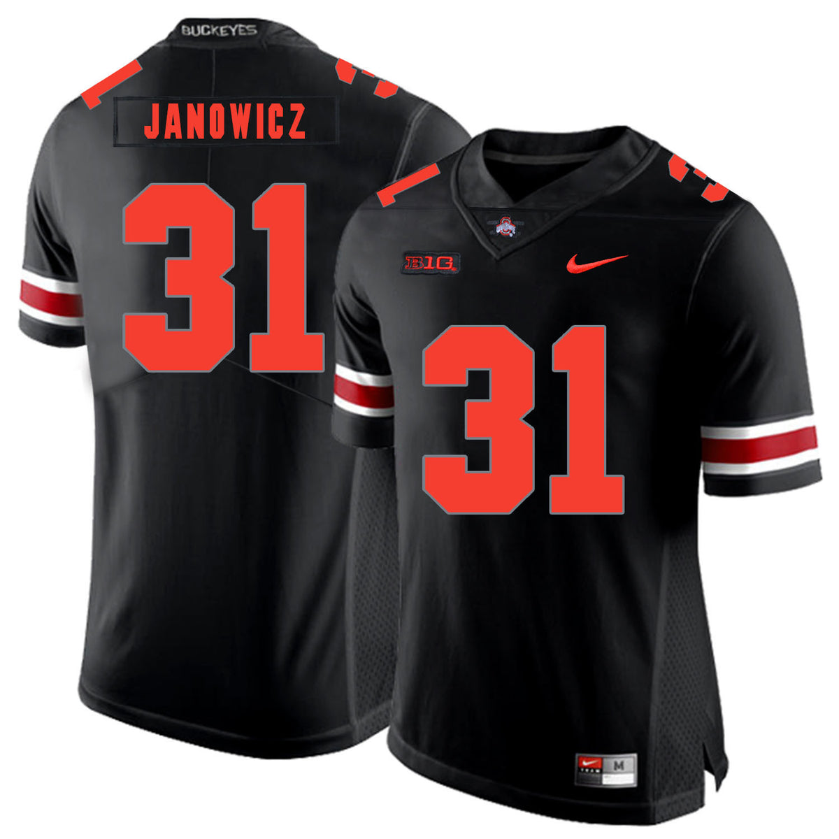 Vic Janowicz Ohio State Buckeyes black Shadow jersey