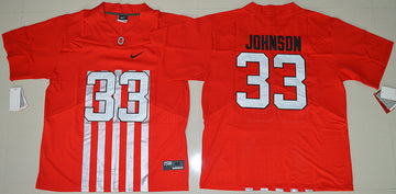 Pete Johnson Ohio State Buckeyes red Throwback jersey