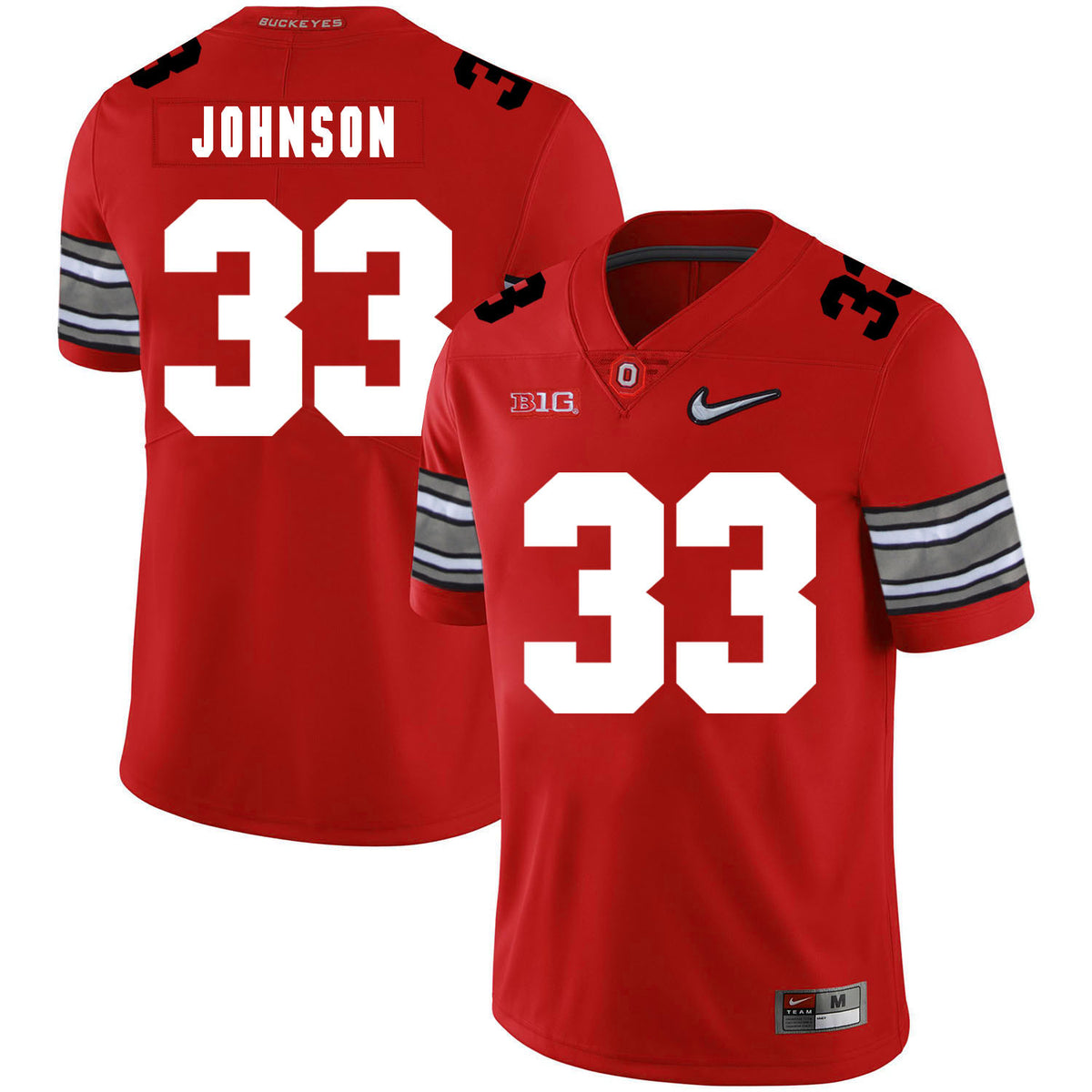 Pete Johnson Ohio State Buckeyes red jersey