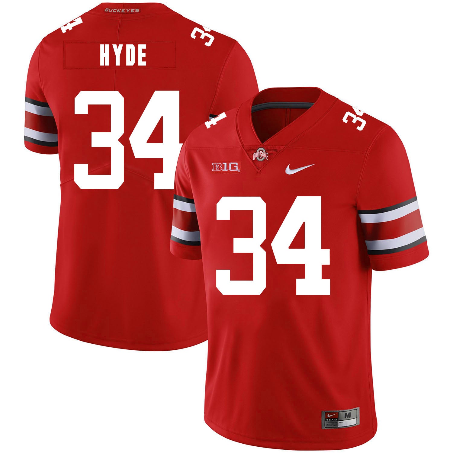 Carlos Hyde Ohio State Buckeyes red jersey