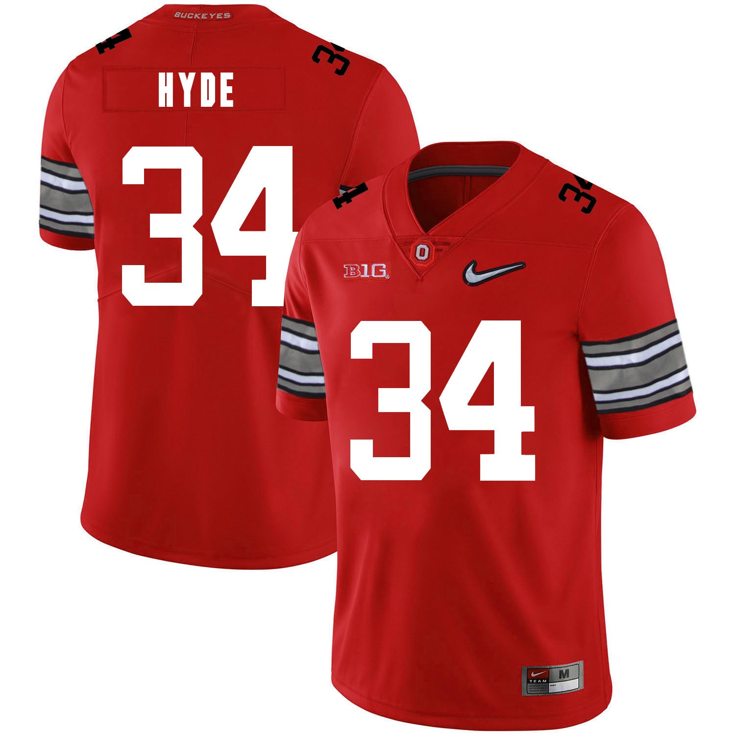 Carlos Hyde Ohio State Buckeyes red jersey