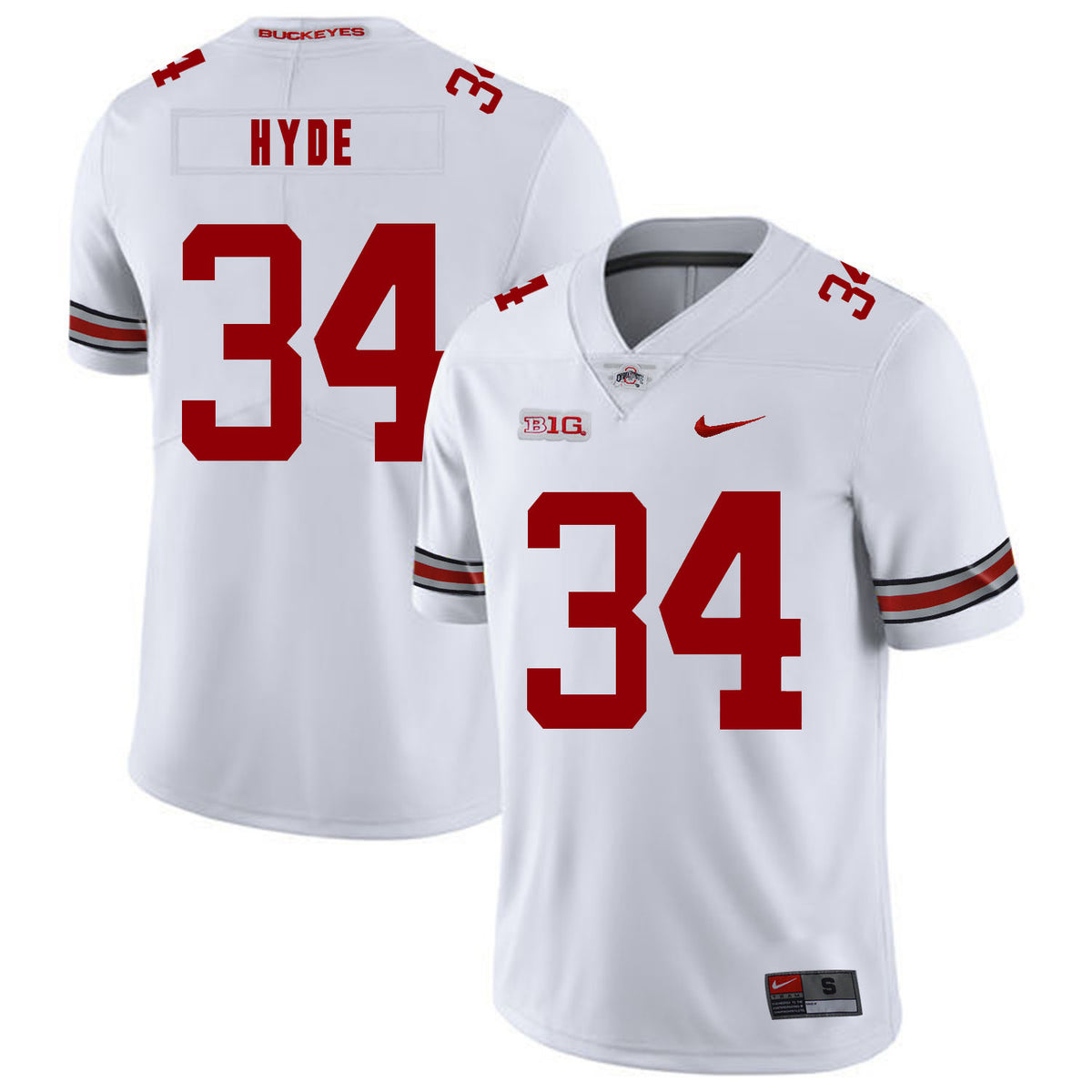 Carlos Hyde Ohio State Buckeyes white jersey
