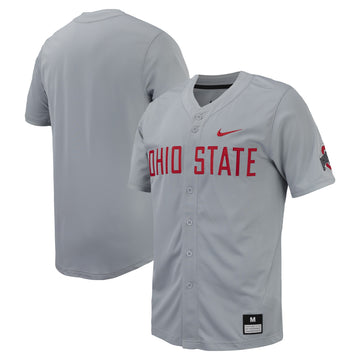 Full-button Ohio State Buckeyes gray jersey