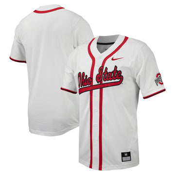 Full-button Ohio State Buckeyes white jersey
