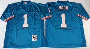 Oilers 1 Moon blue Throwback jersey