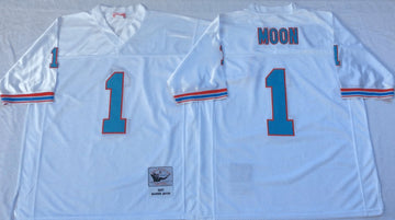 Oilers 1 Moon white Throwback jersey