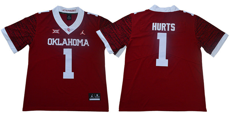 Jalen Hurts Oklahoma Sooners red Game jersey