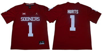 Jalen Hurts Oklahoma Sooners red jersey