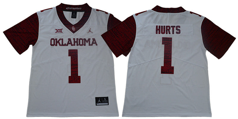 Jalen Hurts Oklahoma Sooners white Game jersey