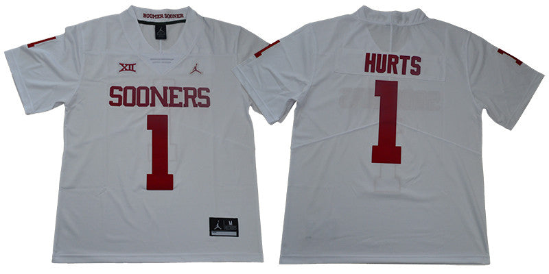 Jalen Hurts Oklahoma Sooners white jersey