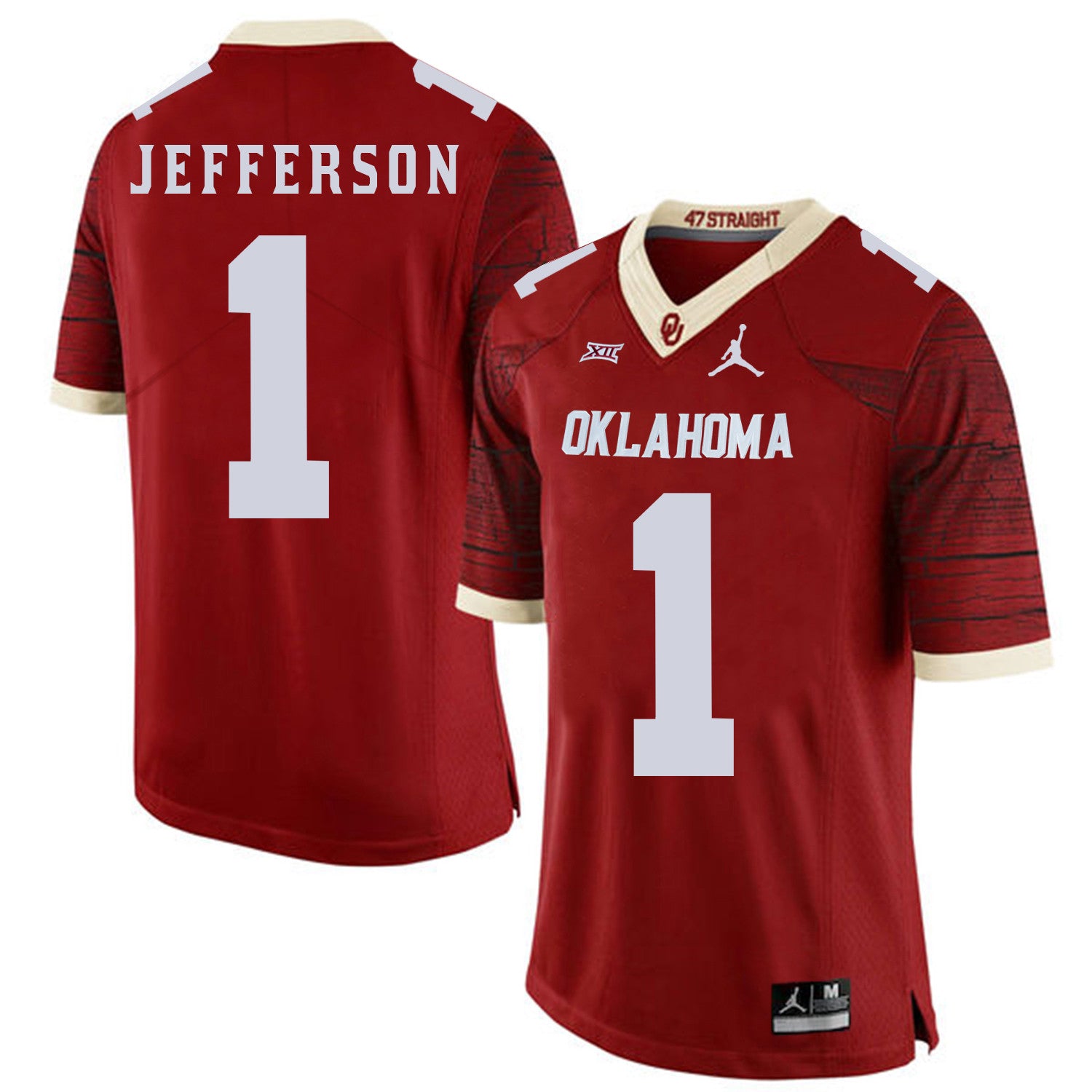 Tony Jefferson Oklahoma Sooners red Game jersey