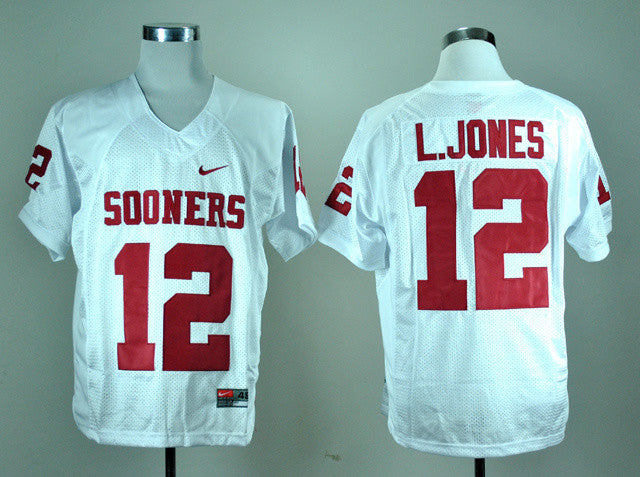 L.Jones Oklahoma Sooners white jersey