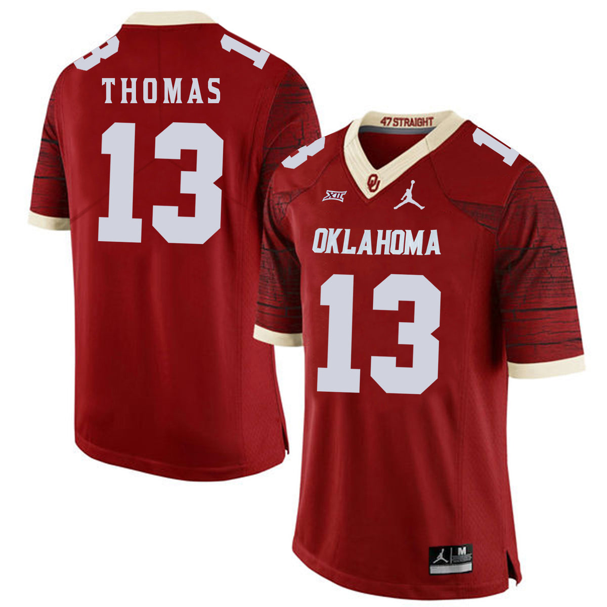 Ahmad Thomas Oklahoma Sooners red Game jersey