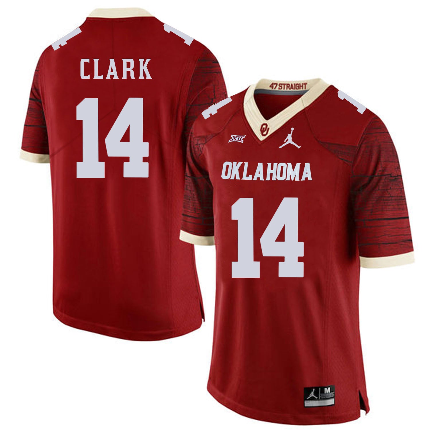 Reece Clark Oklahoma Sooners red Game jersey
