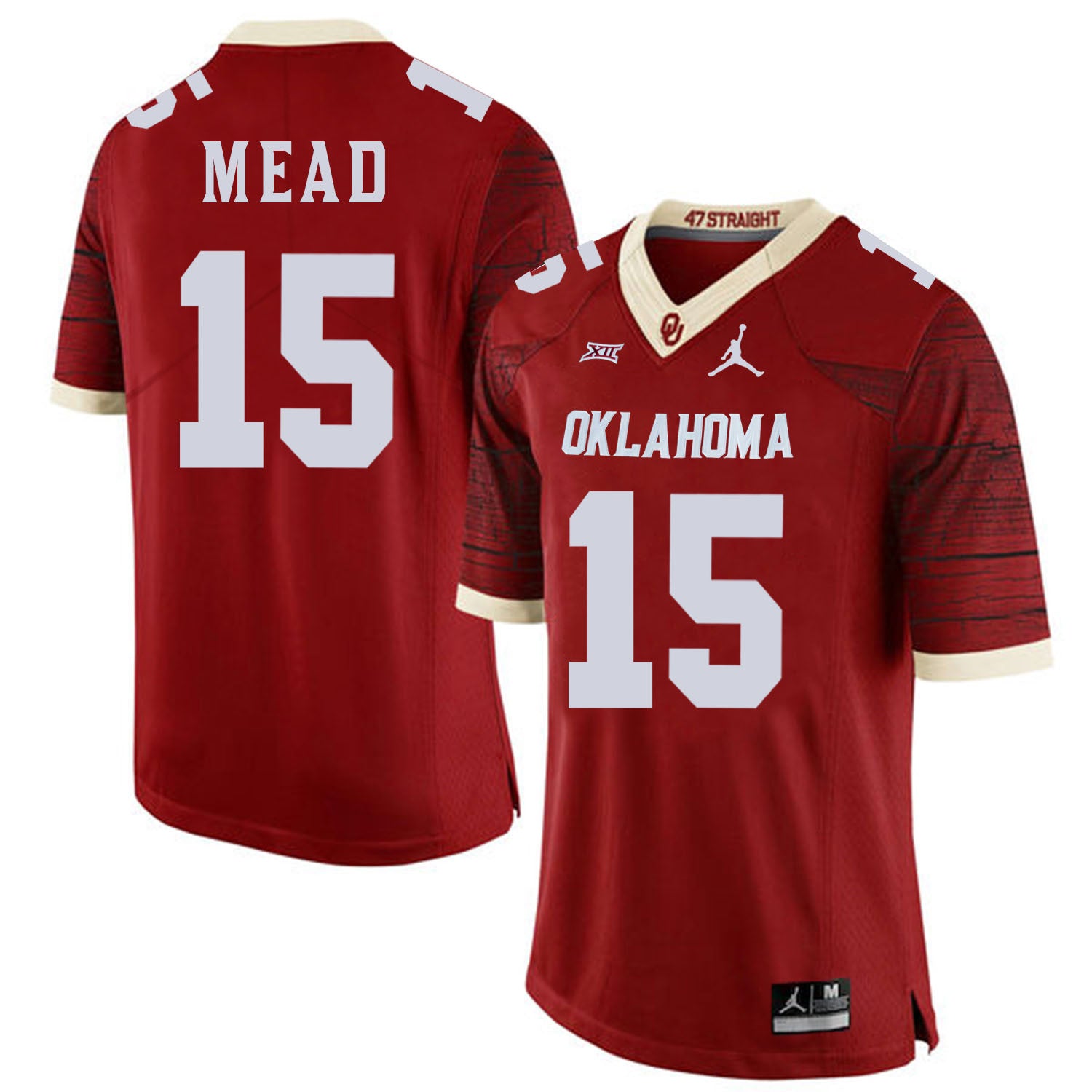 Jeffery Mead Oklahoma Sooners red Game jersey
