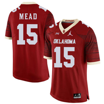 Jeffery Mead Oklahoma Sooners red Game jersey
