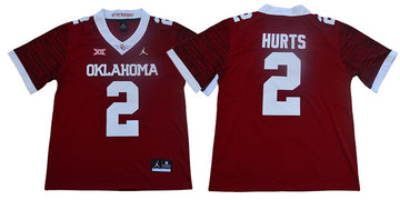 Jalen Hurts Oklahoma Sooners red Game jersey