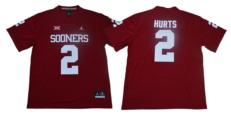 Jalen Hurts Oklahoma Sooners red jersey