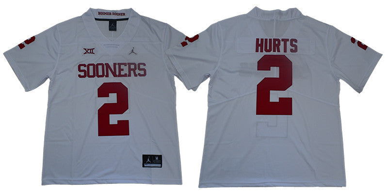 Jalen Hurts Oklahoma Sooners white jersey