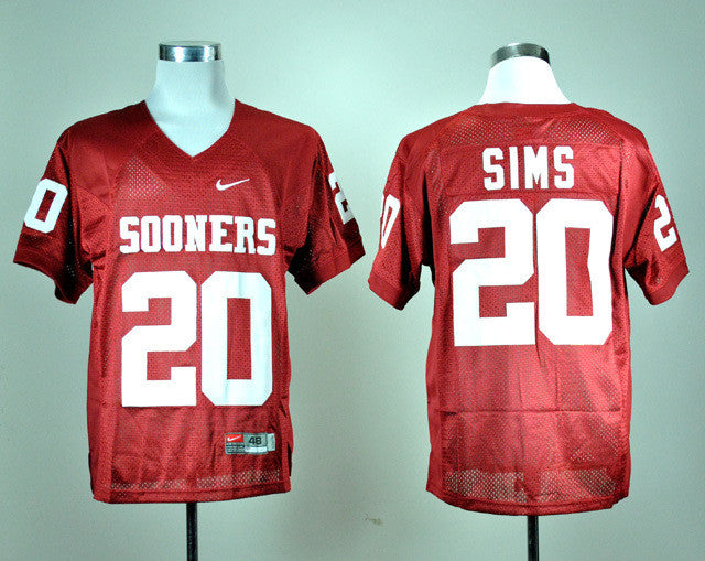 Sims Oklahoma Sooners red jersey