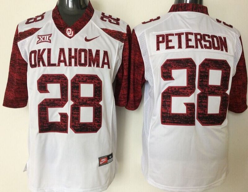 Adrian Peterson Oklahoma Sooners white jersey