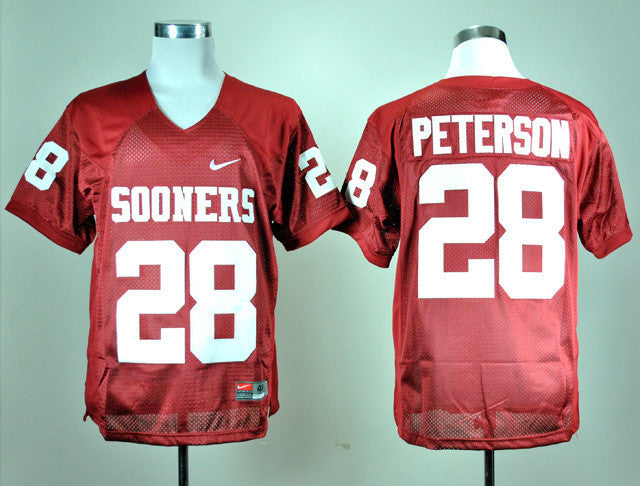 Peterson Oklahoma Sooners red jersey