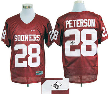 Peterson Oklahoma Sooners red jersey