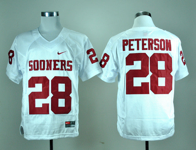 Peterson Oklahoma Sooners white jersey