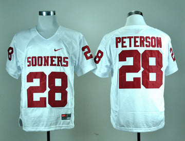 Peterson Oklahoma Sooners white jersey