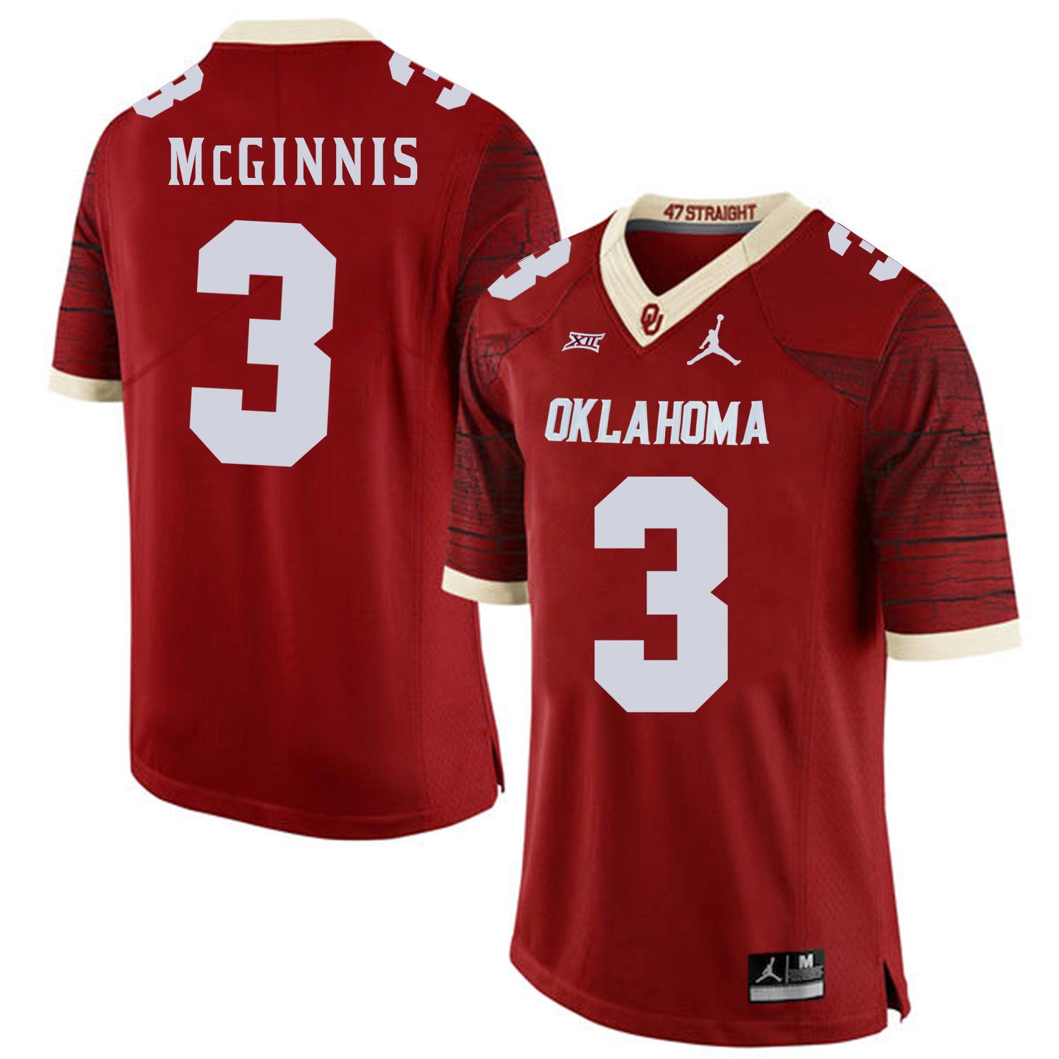 Connor McGinnis Oklahoma Sooners red Game jersey