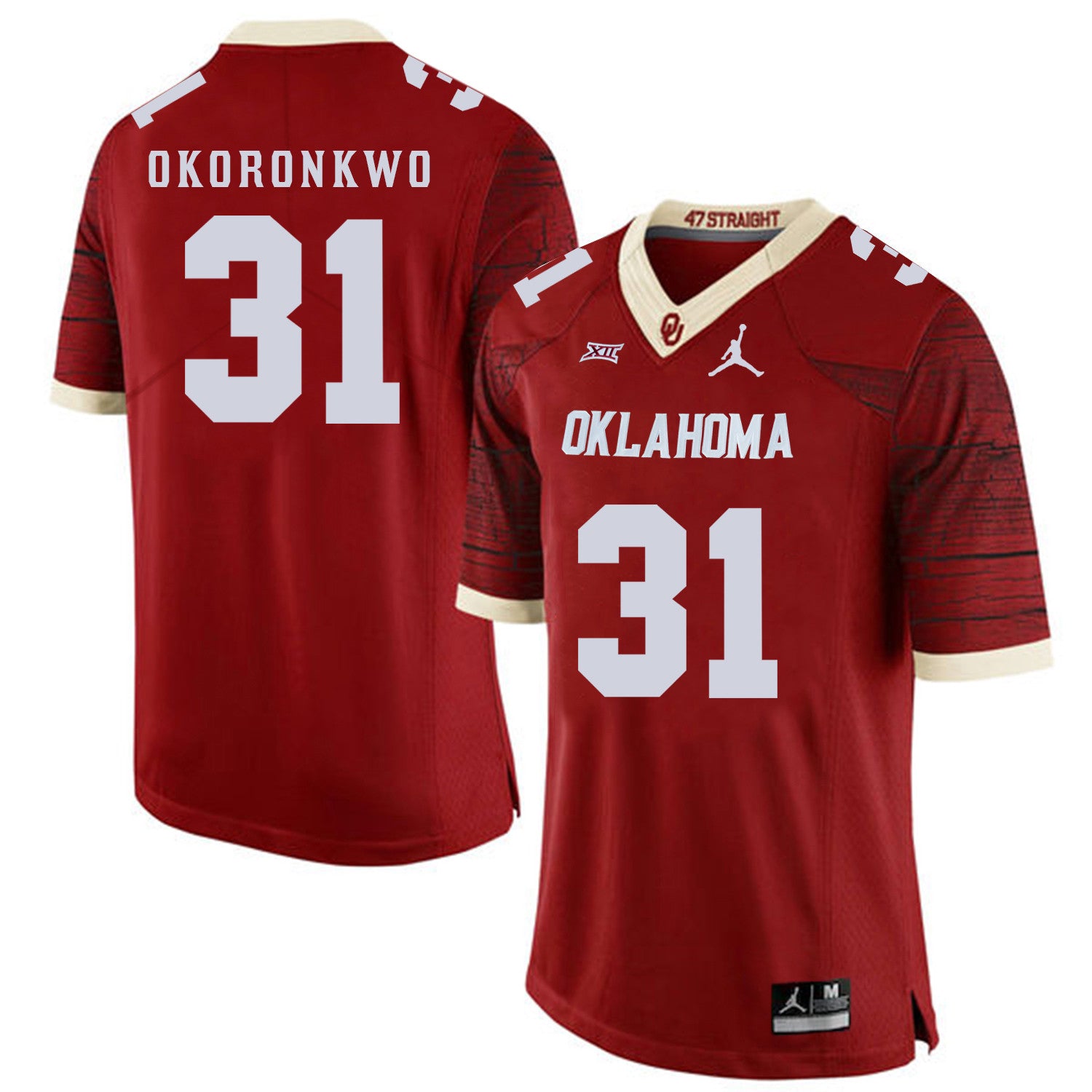 Obo Okoronkwo Oklahoma Sooners red Game jersey