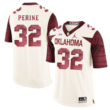 Samaje Perine Oklahoma Sooners white Game jersey