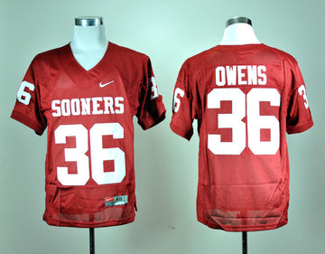 Steve Owens Oklahoma Sooners red jersey