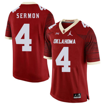 Trey Sermon Oklahoma Sooners red Game jersey