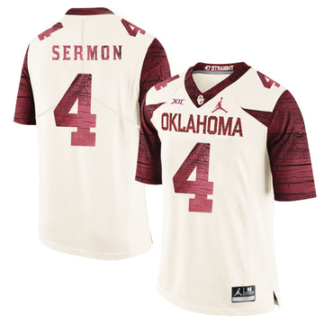 Trey Sermon Oklahoma Sooners white Game jersey