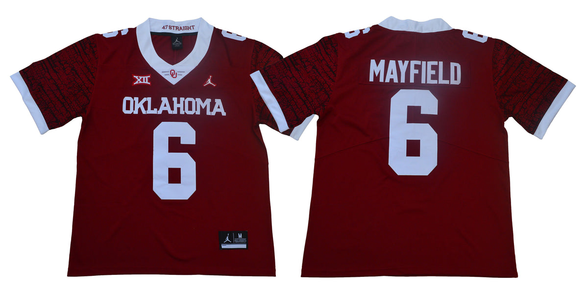 Baker Mayfield Oklahoma Sooners red Game jersey