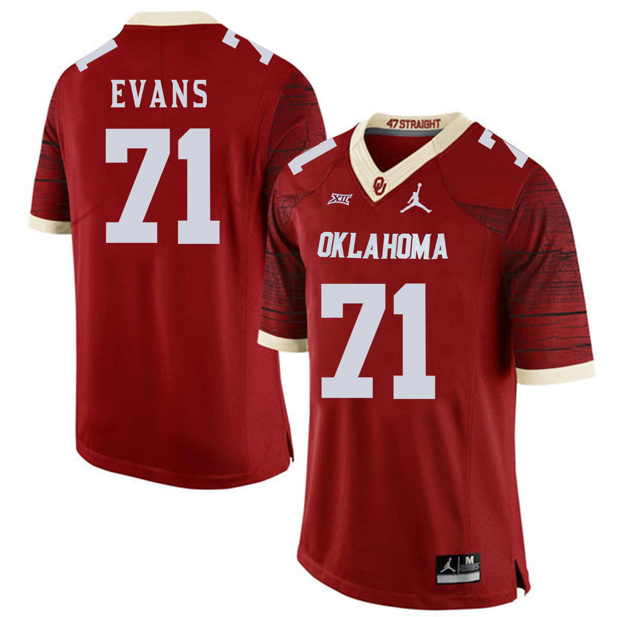 Bobby Evans Oklahoma Sooners red Game jersey