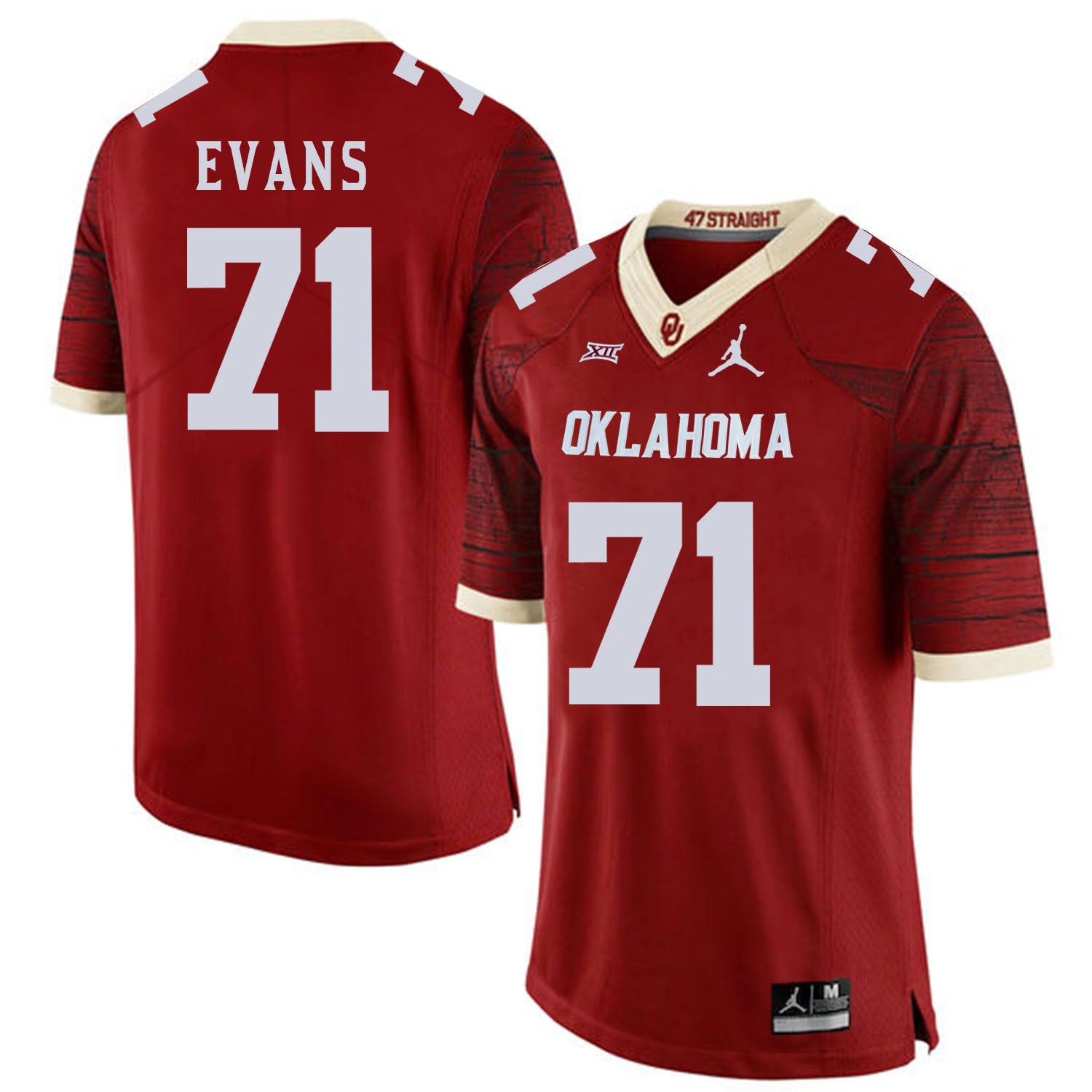 Bobby Evans Oklahoma Sooners red Game jersey