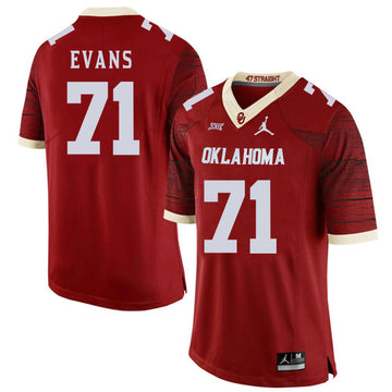 Bobby Evans Oklahoma Sooners red Game jersey