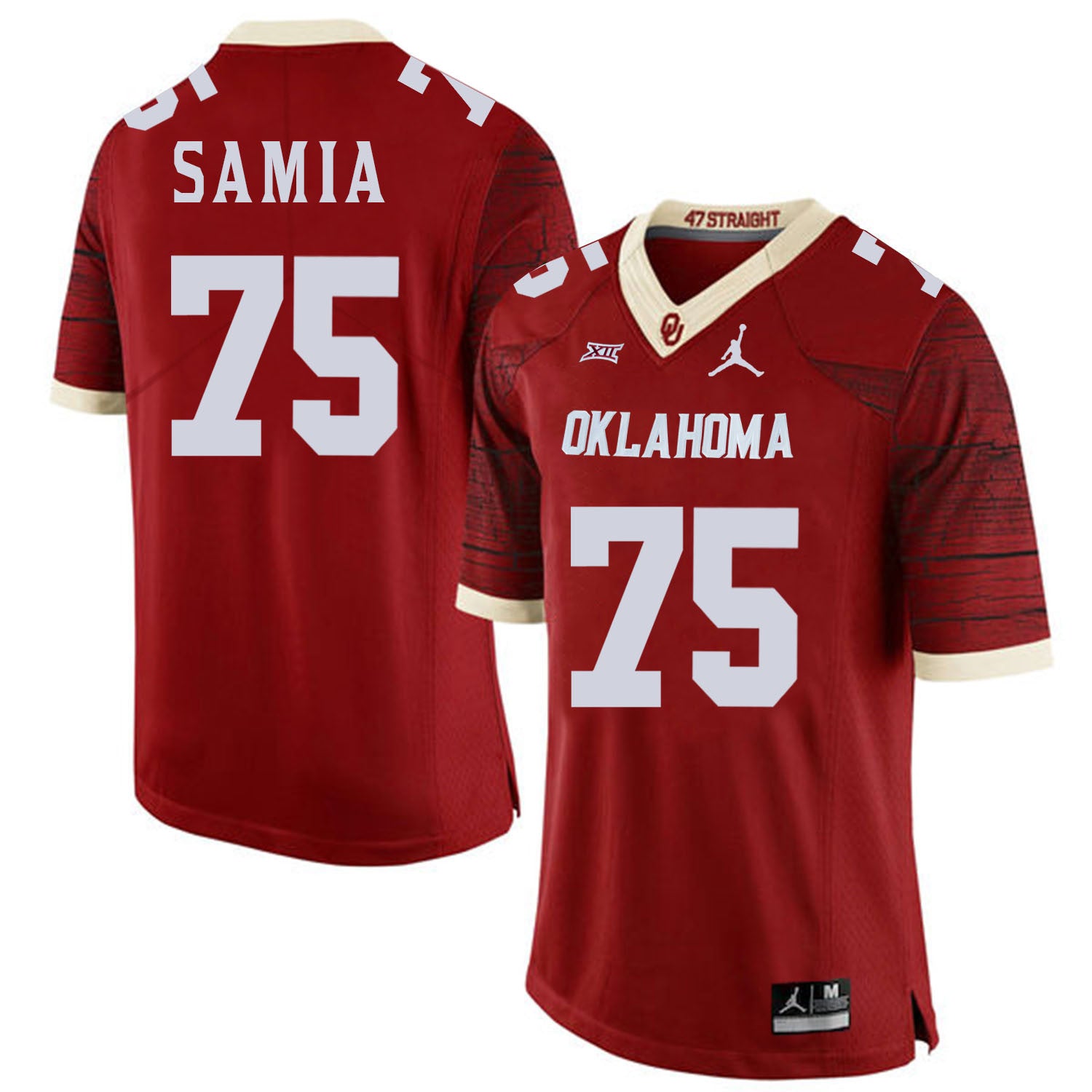 Dru Samia Oklahoma Sooners red Game jersey