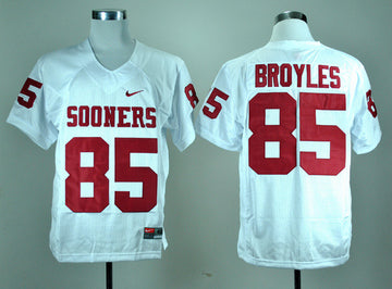 Broyles Oklahoma Sooners white jersey