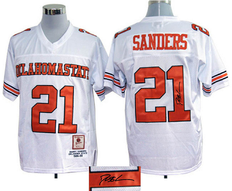 Barry Sanders Oklahoma State Cowboys white jersey