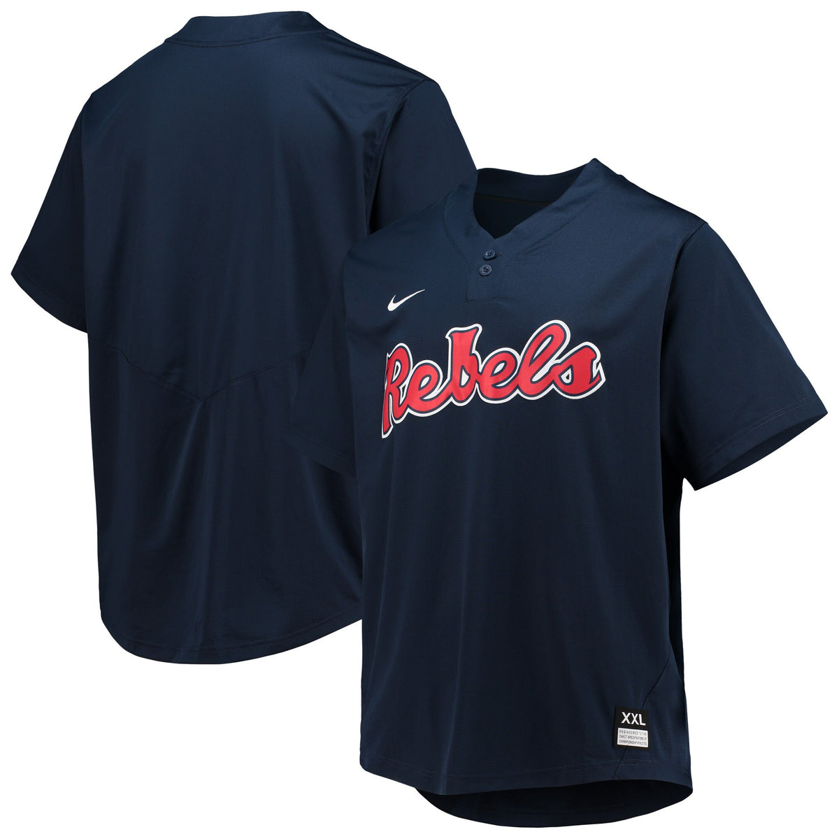 Two-button Ole Miss Rebels navy jersey