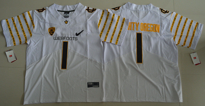 Mighty Oregon Oregon Ducks white Game jersey