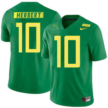 Justin Herbert Apple Oregon Ducks green jersey