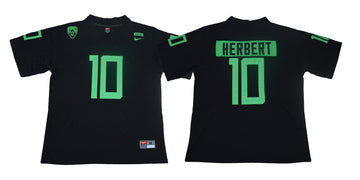 Justin Herbert Oregon Ducks black jersey